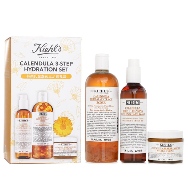 キールズ  Calendula 3 Step Hydration Set: Face Wash 230ml + Toner 500ml + Water Cream 100ml   3pcs