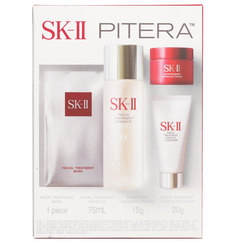 SK-II  Best Seller Trial Kit: Facial Treatment Ess. 75ml+Facial Treatment Cleanser 20g+SKINPOWER Advanced Cream 15g+ F.T Mask 1pcs   4pcs