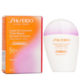 資生堂  Urban Environment Triple Beauty Suncare Emulsion SPF 50+   30ml