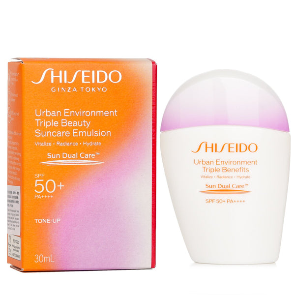 資生堂  Urban Environment Triple Beauty Suncare Emulsion SPF 50+   30ml