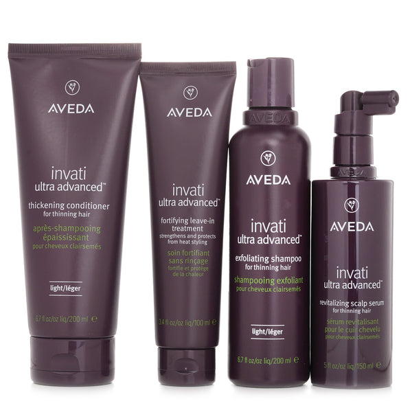 アヴェダ  Invati Ultra Advanced 4 Step Light System Set: Light Shampoo 200ml+Light Conditioner 200ml+Serum 150ml+Treatment 100ml   4pcs