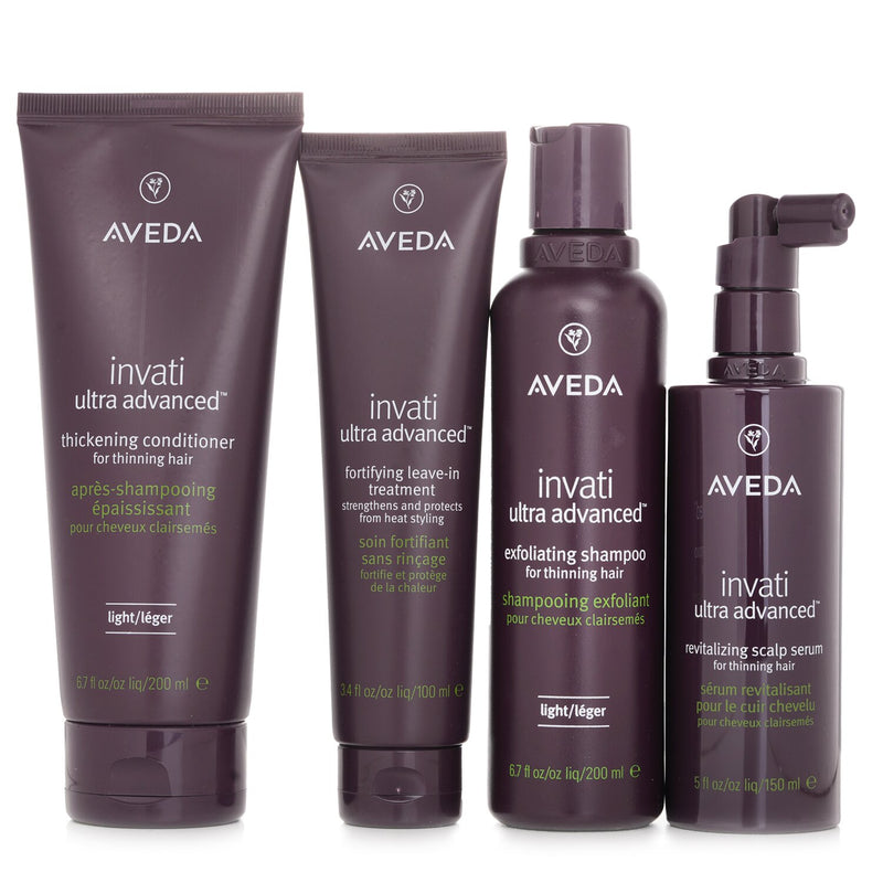 アヴェダ  Invati Ultra Advanced 4 Step Light System Set: Light Shampoo 200ml+Light Conditioner 200ml+Serum 150ml+Treatment 100ml   4pcs