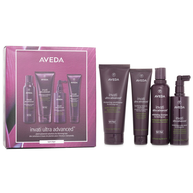 アヴェダ  Invati Ultra Advanced 4 Step Light System Set: Light Shampoo 200ml+Light Conditioner 200ml+Serum 150ml+Treatment 100ml   4pcs