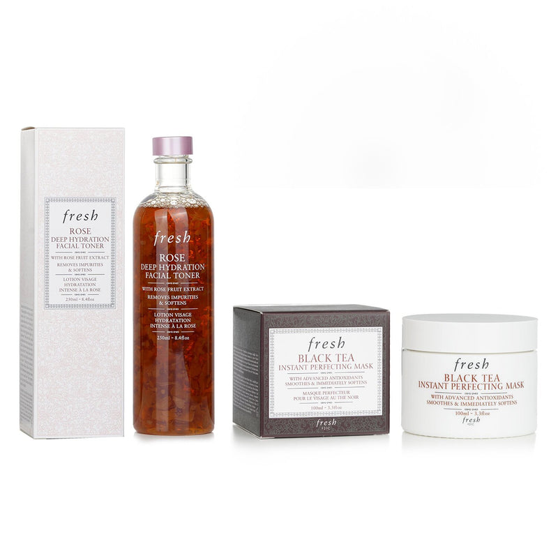 フレッシュ  Fresh Black Tea Instant Perfecting Mask + Rose Deep Hydration Facial Toner   2pcs