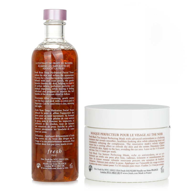 フレッシュ  Fresh Black Tea Instant Perfecting Mask + Rose Deep Hydration Facial Toner   2pcs