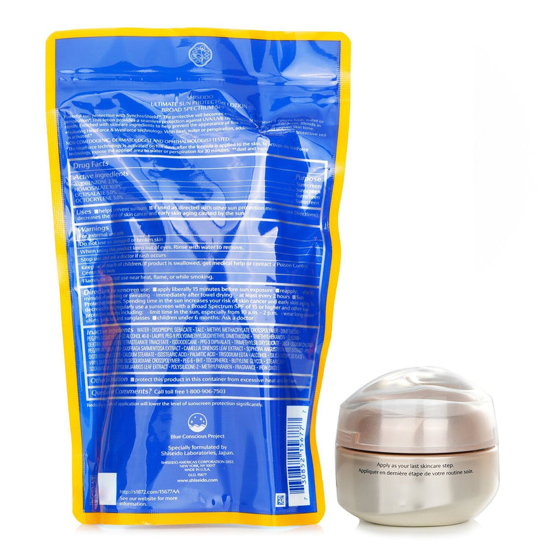 資生堂  Shiseido Ultimate Sun Protector Lotion SPF 50+ Sunscreen (for Face and Body) + Benefiance Wrinkle Smoothing Eye Cream   2pcs