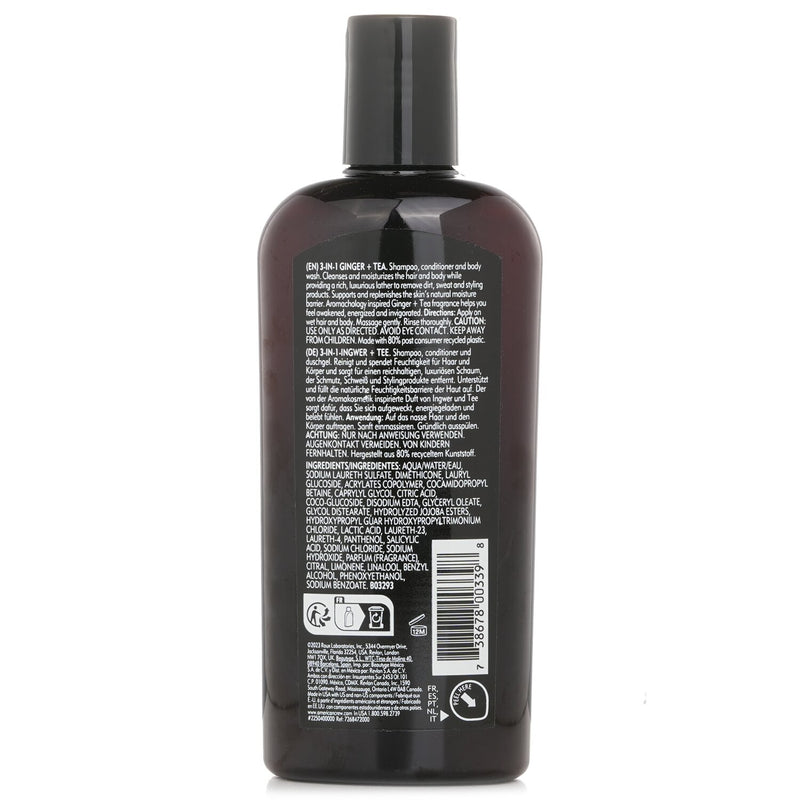 アメリカンクルー  3-in-1 Ginger + Tea Shampoo, Conditioner And Body Wash   250ml/8.4oz