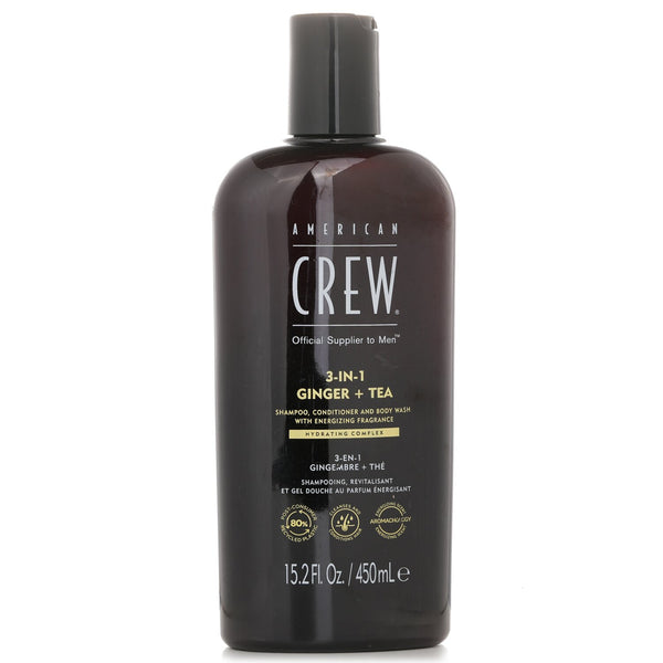 アメリカンクルー  3-in-1 Ginger + Tea Shampoo, Conditioner And Body Wash   450ml/15.2oz