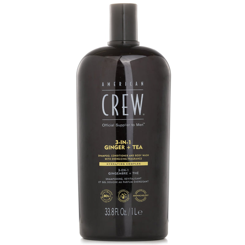 アメリカンクルー  3-in-1 Ginger + Tea Shampoo, Conditioner And Body Wash   1000ml/33.8oz