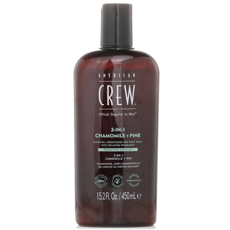 アメリカンクルー  3-in-1 Chamomile + Pine Shampoo, Conditioner And Body Wash   450ml/15.2oz