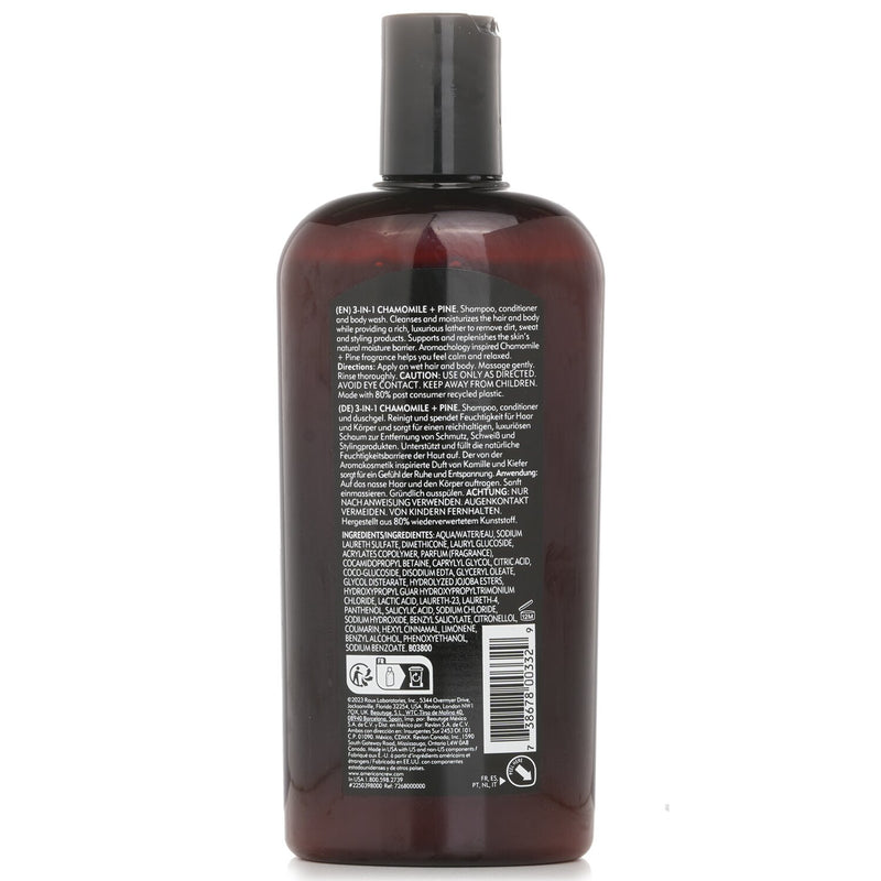 アメリカンクルー  3-in-1 Chamomile + Pine Shampoo, Conditioner And Body Wash   450ml/15.2oz