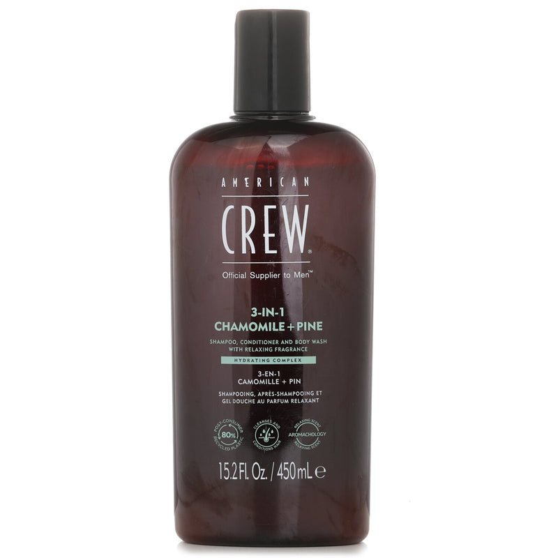 アメリカンクルー  3-in-1 Chamomile + Pine Shampoo, Conditioner And Body Wash   450ml/15.2oz