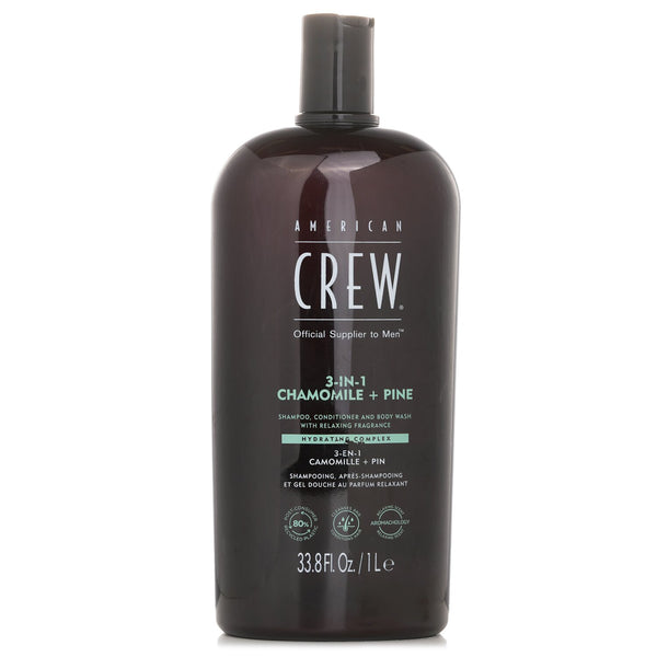 アメリカンクルー  3-in-1 Chamomile + Pine Shampoo,  Conditioner And Body Wash   1000ml/33.8oz