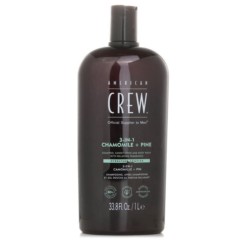 アメリカンクルー  3-in-1 Chamomile + Pine Shampoo,  Conditioner And Body Wash   1000ml/33.8oz