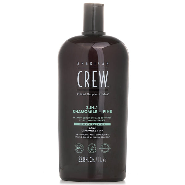 アメリカンクルー  3-in-1 Chamomile + Pine Shampoo,  Conditioner And Body Wash   1000ml/33.8oz