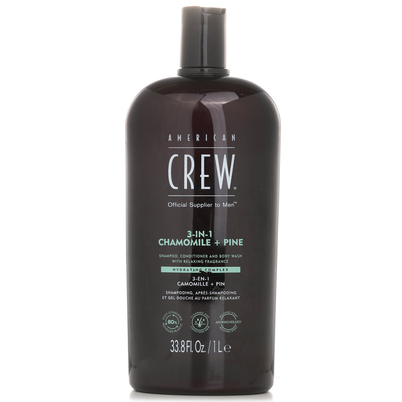 アメリカンクルー  3-in-1 Chamomile + Pine Shampoo,  Conditioner And Body Wash   1000ml/33.8oz