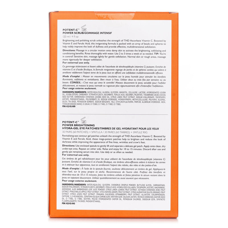 ピーター・トーマス・ロス  Full Size Potent C Vitamin C Brighteners 2 Piece Kit: Potent C Power Scrub 120ml + Potent C Hydra Gel Eye Patches 30pairs   2pcs