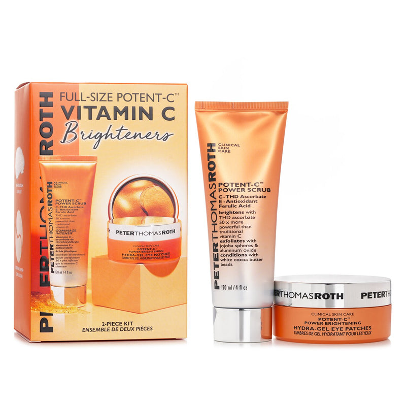 ピーター・トーマス・ロス  Full Size Potent C Vitamin C Brighteners 2 Piece Kit: Potent C Power Scrub 120ml + Potent C Hydra Gel Eye Patches 30pairs   2pcs