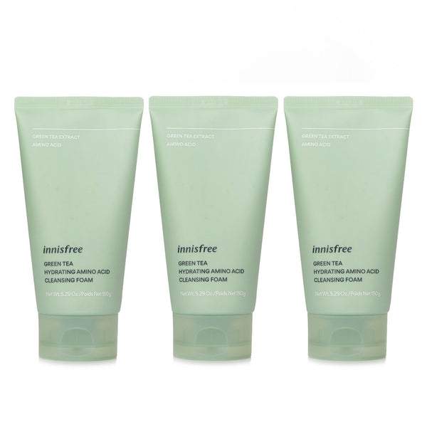 イニスフリー(Innisfree)  【Super Saver Pack】Green Tea Hydrating Amino Acid Cleansing Foam x3   150g/5.29oz x3