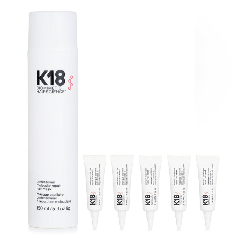 K18  Hair Care Set: Professional Molecular Repair Hair Mask 150ml x1 + travel set 5mlx5   6pcs