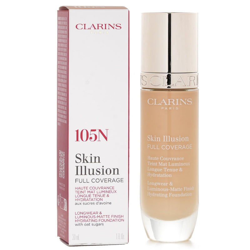 クラランス  Skin Illusion Full Coverage Foundation - # 105N   30ml