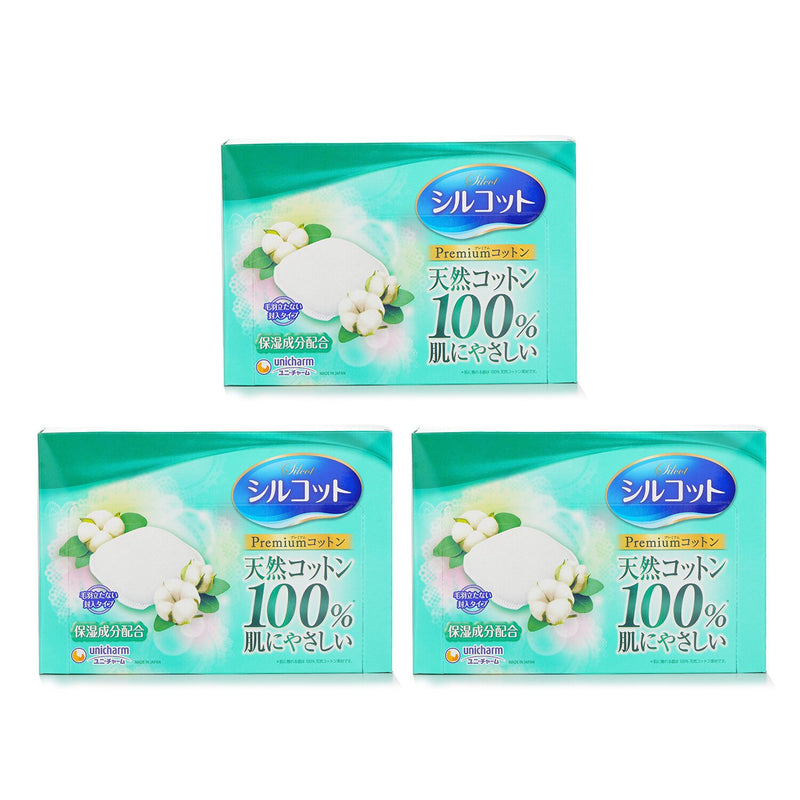 Unicharm  【Super Saver Pack】Silcot Moisturizing Soft Cotton Pads   66pcs x3