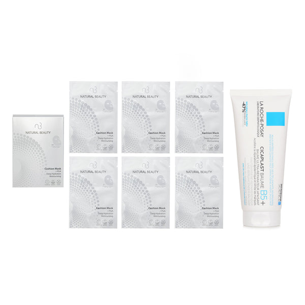ラロッシュポゼ  La Roche Posay Cicaplast Baume B5 Soothing Repairing Balm(Random Packaging) 100ml X Natural Beauty r-PGA Deep Hydration Moisturizing Cushion Mask (Exp Date: 01/2026) 6x 20ml   2pcs