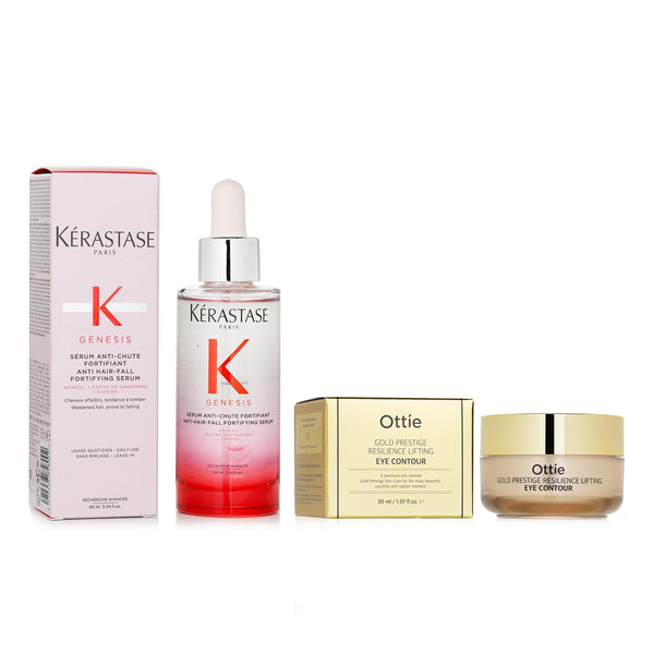 ケラスターゼ  Kerastase Genesis Anti Hair-Fall Fortifying Sérum (Weakened Hair, Prone to Falling) 90ml X Ottie Gold Prestige Resilience Lifting Eye Contour 30ml   2pcs
