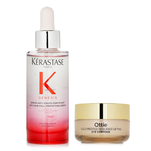 ケラスターゼ  Kerastase Genesis Anti Hair-Fall Fortifying Sérum (Weakened Hair, Prone to Falling) 90ml X Ottie Gold Prestige Resilience Lifting Eye Contour 30ml   2pcs