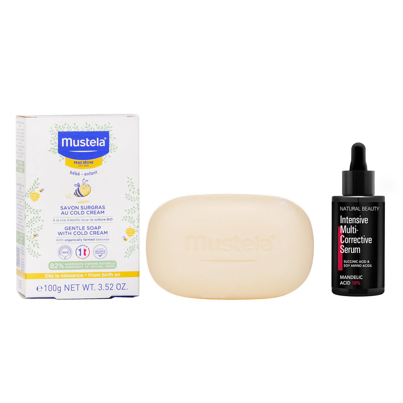 ムステラ  Mustela Gentle Soap With Cold Cream 100g X Natural Beauty Intensive Multi-Corrective Serum - Mandelic Acid 18% (Exp Date: 12/2025) 35ml   2pcs