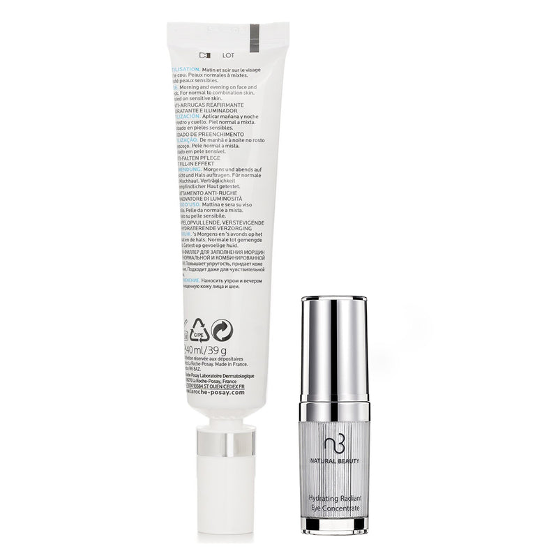 ラロッシュポゼ  La Roche Posay Pure Vitamin C Light Anti-Wrinkle Firming Moisturising Filler 30ml X Natural Beauty Hydrating Radiant Eye Concentrate (Exp Date: 02/2026) 15ml   2pcs