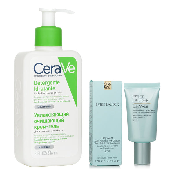 エスティ ローダー  Estee Lauder DayWear Sheer Tint Release Advanced Multi-Protection Anti-Oxidant Moisturizer SPF 15 50ml X CeraVe Hydrating Cleanser For Normal to Dry Skin (With Pump) 236ml   2pcs