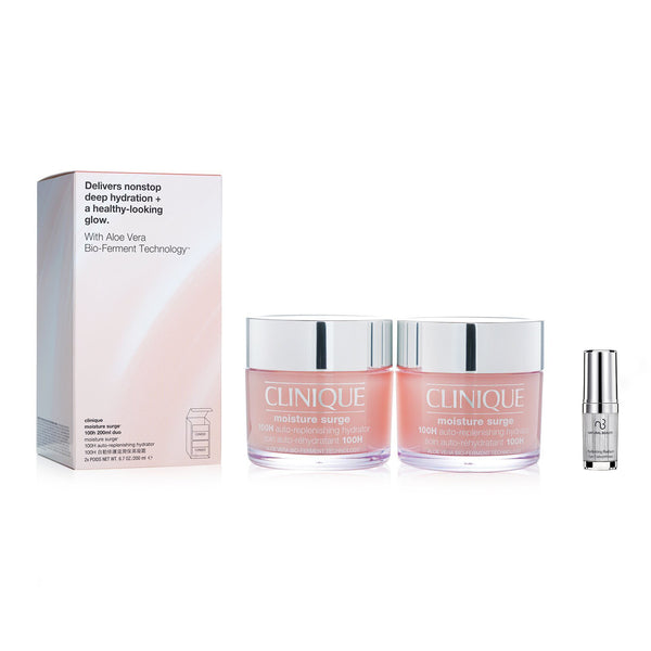 クリニーク  Clinique Moisture Surge 100H Auto-Replenishing Hydrator (Jumbo Size) Duo Pack 2x200ml X Natural Beauty Hydrating Radiant Eye Concentrate (Exp Date: 02/2026) 15ml   2pcs
