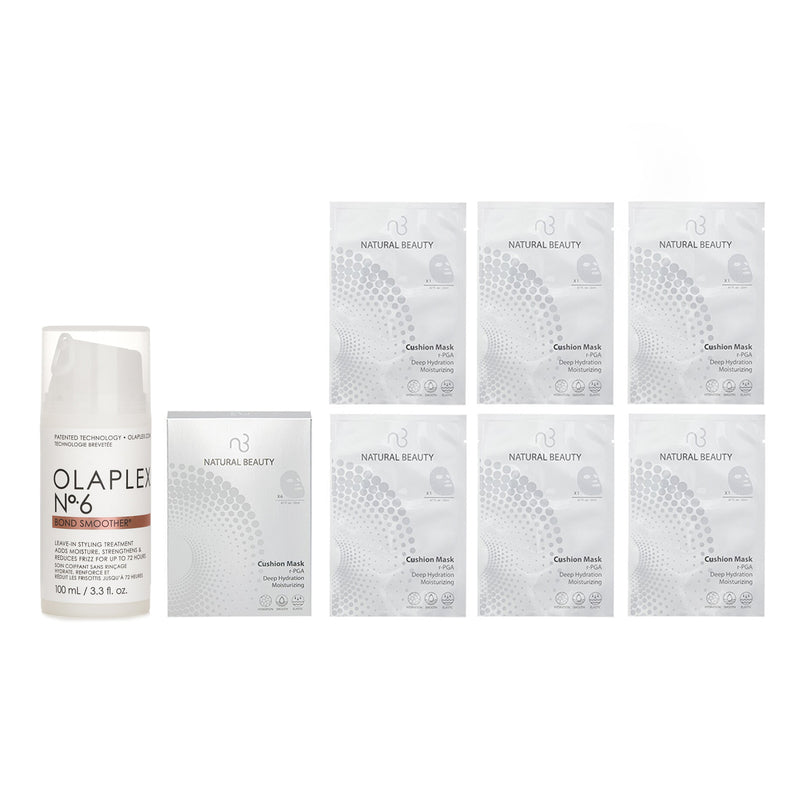 オラプレックス  Olaplex No. 6 Bond Smoother 100ml X Natural Beauty r-PGA Deep Hydration Moisturizing Cushion Mask (Exp Date: 01/2026) 6x 20ml   2pcs