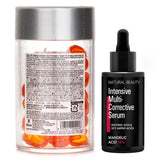 エリップス  Ellips Hair Vitamin Oil - Hair Vitality 50capsules x1ml X Natural Beauty Intensive Multi-Corrective Serum - Mandelic Acid 18% (Exp Date: 12/2025) 35ml   2pcs