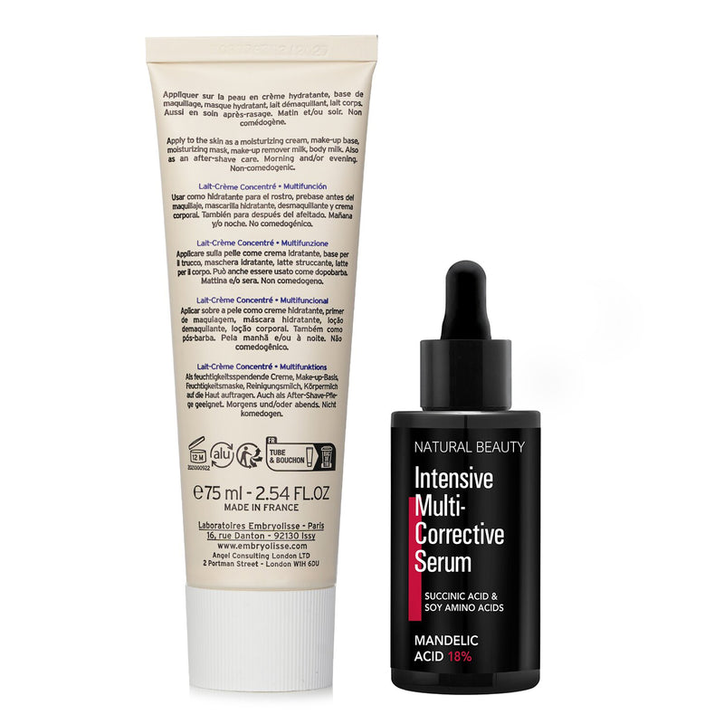 アンブリオリス  Embryolisse Lait Creme Concentre (24-Hour Miracle Cream) 75ml X Natural Beauty Intensive Multi-Corrective Serum - Mandelic Acid 18% (Exp Date: 12/2025) 35ml   2pcs