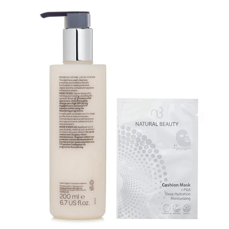 エレミス  Elemis Dynamic Resurfacing Facial Wash 200ml X Natural Beauty r-PGA Deep Hydration Moisturizing Cushion Mask (Exp Date: 01/2026) 6x 20ml   2pcs