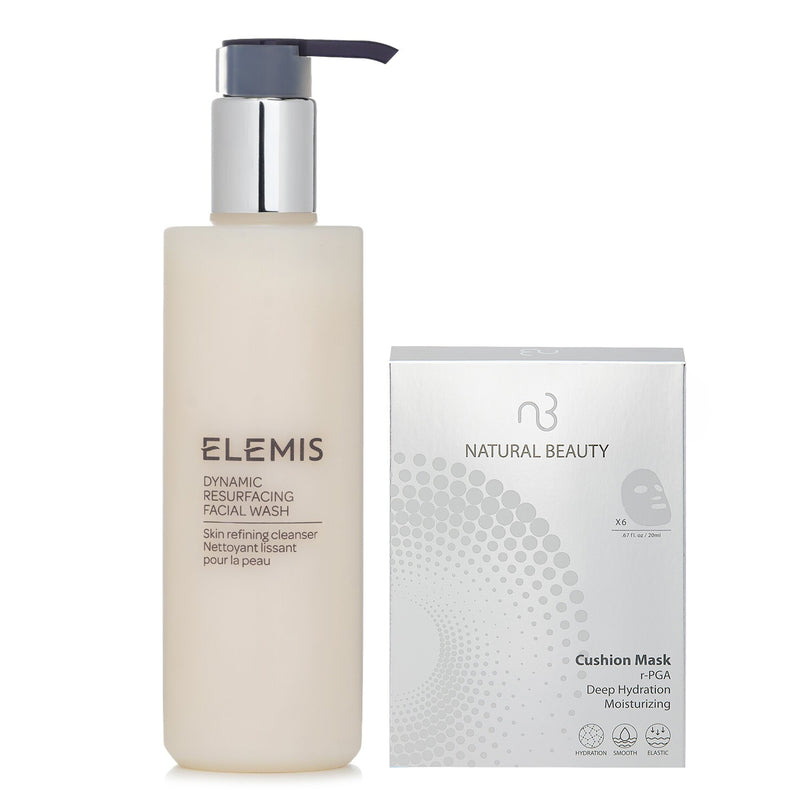 エレミス  Elemis Dynamic Resurfacing Facial Wash 200ml X Natural Beauty r-PGA Deep Hydration Moisturizing Cushion Mask (Exp Date: 01/2026) 6x 20ml   2pcs