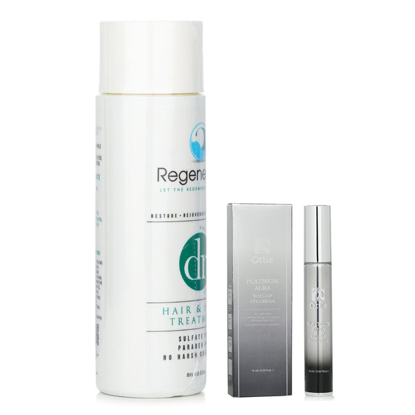 レジンピュア  Regenepure Dr Hair &amp; Scalp Treatment 224ml X Ottie Platinum Aura Roll Up Eye Cream 15ml   2pcs