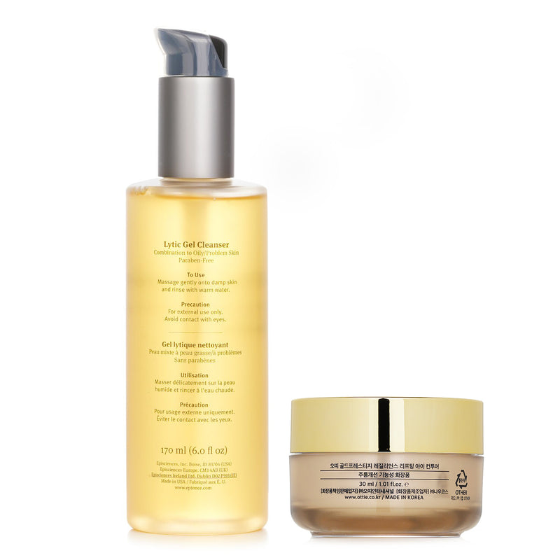 エピオンス  Epionce Lytic Gel Cleanser - For Combination to Oily/ Problem Skin 170ml X Ottie Gold Prestige Resilience Lifting Eye Contour 30ml   2pcs