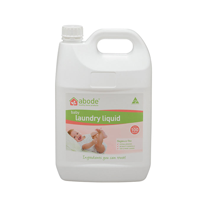 Abode Cleaning Products Abode Laundry Liquid (Front & Top Loader) Baby (Fragrance Free) 4000ml
