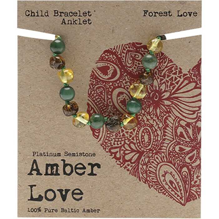 Amber Love Children's Bracelet/Anklet 100% Baltic Amber Forest 14cm