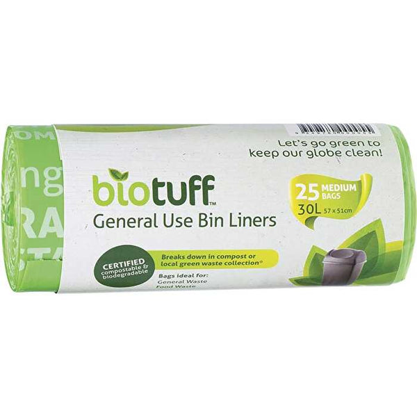 Biotuff General Use Bin Liners Medium 25pk 30L