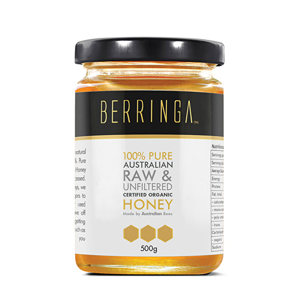 BERRINGA HONEY Berringa Organic Raw & Natural Eucalyptus Honey 500g