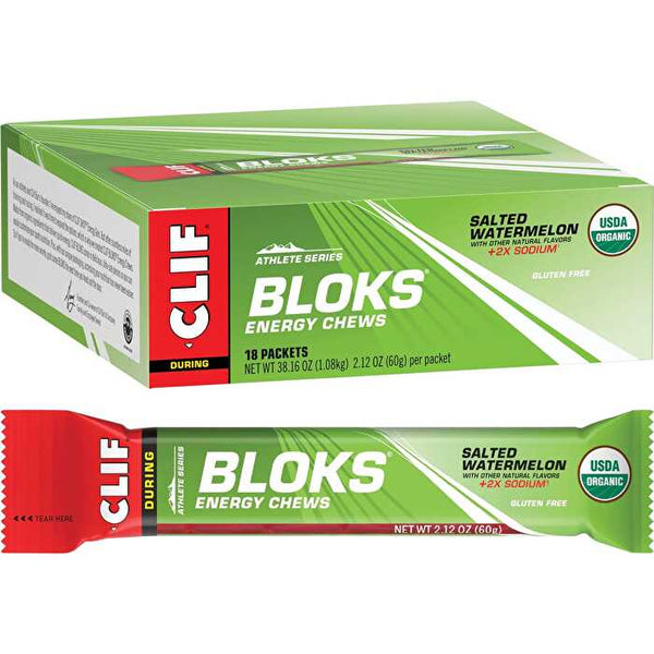 Clif Bloks Energy Chews Salted Watermelon 100mg Sodium 18x60g