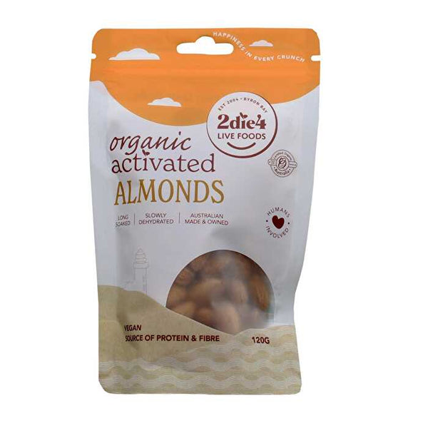 2die4 Live Foods Organic Activated Almonds 120g