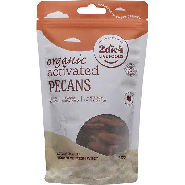 2die4 Live Foods Organic Activated Pecans with Fresh Whey 120g