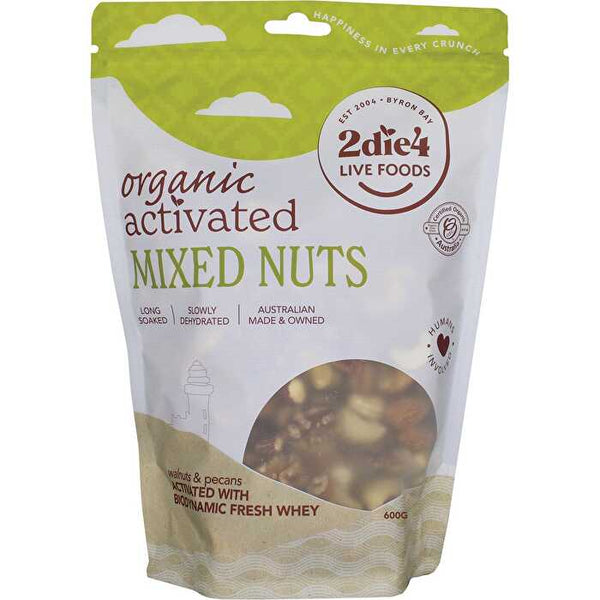 2die4 Live Foods Organic Activated Mixed Nuts with Fresh Whey 600g