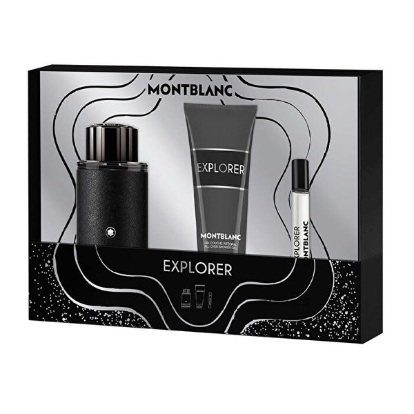 Mont Blanc Explorer 3pc Set - Eau De Parfum & Shower Gel & Travel Spray 7.5ml 100ml