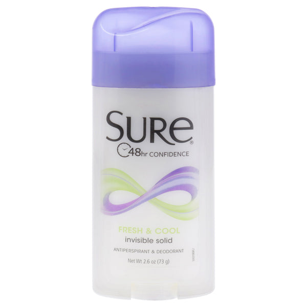 Sure Invisible Solid Anti-Perspirant Deodorant - Fresh and Cool by Sure for Unisex - 2.6 oz Deodorant Stick